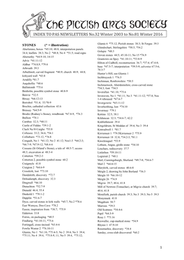 INDEX to PAS NEWSLETTERS No.32 Winter 2003 to No.81 Winter 2016 2013