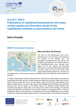 Q.Ne.ST DC2.5 Publications on Capitalized Best Practices and Routes