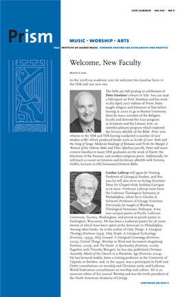 Welcome, New Faculty