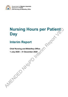 Nursing Hours Per Patient Day