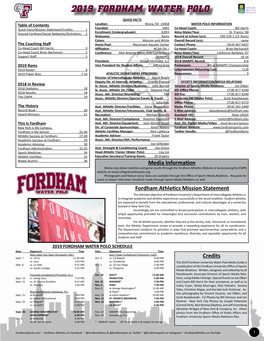2019 Fordham Water Polo