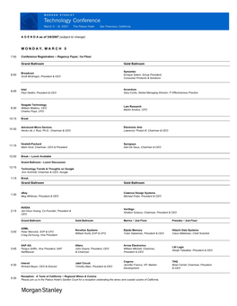 Morgan Stanley Technology Conference Agenda 3.8.2007