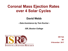 Coronal Mass Ejection Rates Over 4 Solar Cycles