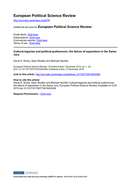 European Political Science Review