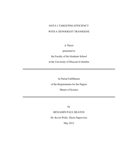 Ggta-1 Targeting Efficiency with a Xenograft Transgene