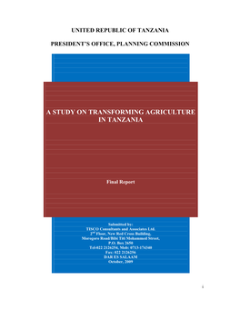 A Study on Transforming Agriculture in Tanzania