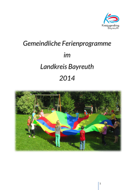 Gemeindliche Ferienprogramme Im Landkreis Bayreuth 2014