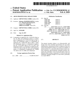 ( 12 ) Patent Application Publication ( 10 ) Pub . No .: US 2020/0038330 A1