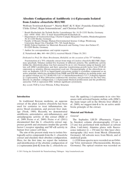 Absolute Configuration of Antifibrotic (+)-Episesamin Isolated From