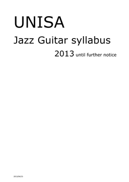 Jazz Guitar Syllabus