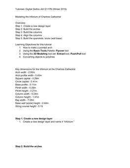 Tutorials: Digital Gothic–AH C117B (Winter 2019) Modeling the Triforium