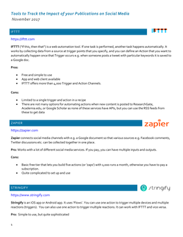 Tools to Track the Impact of Your Publications on Social Media November 2017