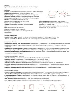 Study Guide - Quadrilaterals and Other Polygons