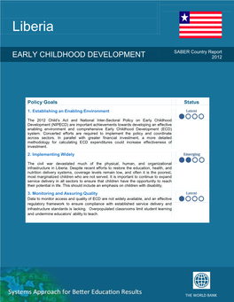 Liberia ǀ Early Childhood Development Saber Country Report |2012