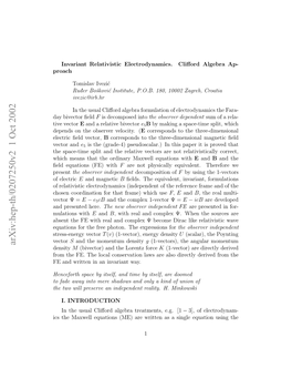 Invariant Relativistic Electrodynamics. Clifford Algebra Approach