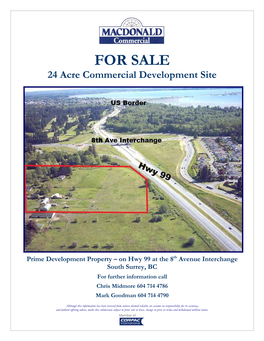 FOR SALE 24 Acre Commercial Development Site