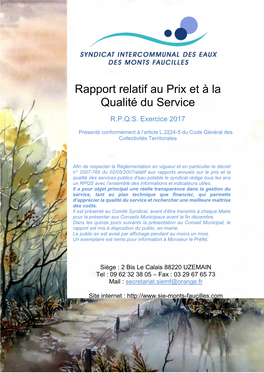 Rapport Relatif Au Prix Et À La Qualité Du Service