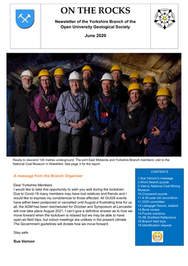 ON the ROCKS Newsletter of the Yorkshire Branch of the Open University Geological Society June 2020