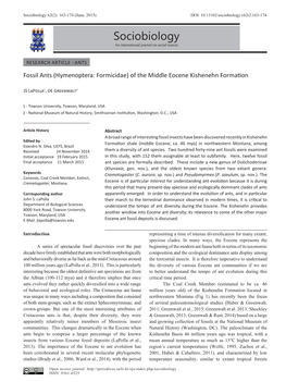 Sociobiology 62(2): 163-174 (June, 2015) DOI: 10.13102/Sociobiology.V62i2.163-174