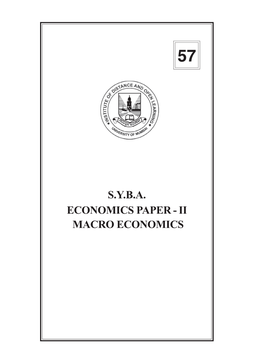 S.Y.B.A. Economics Paper - Ii Macro Economics