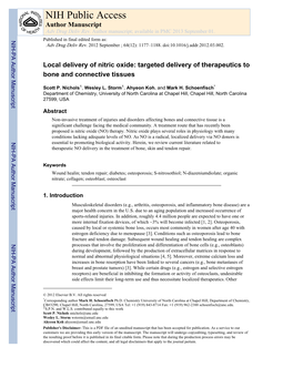 NIH Public Access Author Manuscript Adv Drug Deliv Rev