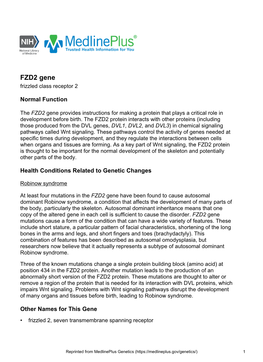 FZD2 Gene Frizzled Class Receptor 2