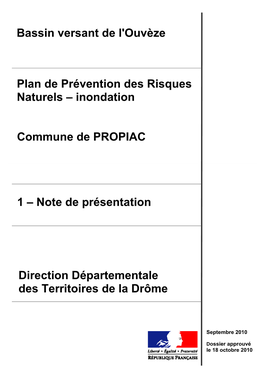 Inondation Commune De PROPIAC Bassin Versant De L'ouvèze 1