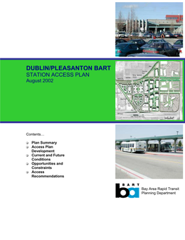 DUBLIN/PLEASANTON BART STATION ACCESS PLAN August 2002