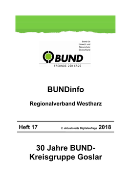 BUND-Regionalverband Westharz 30 Jahre Chronik