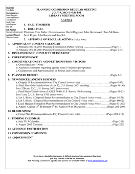 Planning Commission Agenda