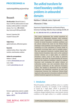 The Unified Transform for Mixed Boundary Condition Problems in Unbounded Domains