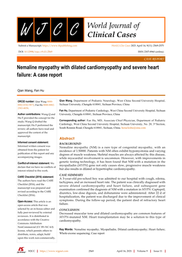 Nemaline Myopathy with Dilated Cardiomyopathy and Severe Heart Failure: a Case Report