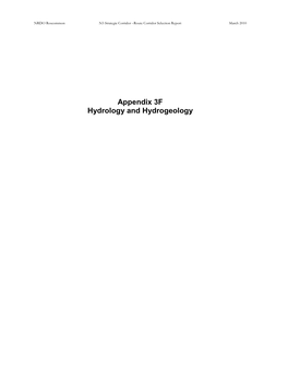 Appendix 3F Hydrology and Hydrogeology