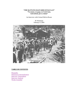 THE BATTLING BASTARDS of BATAAN” “No Mama, No Papa, No Uncle Sam, and Nobody Gives a Damn”