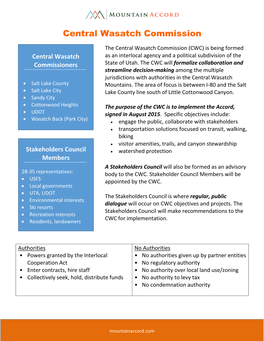 Central Wasatch Commission