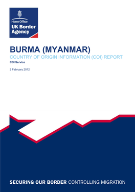 Burma (Myanmar) COI Report 2 February 2012