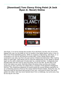 Tom Clancy Firing Point (A Jack Ryan Jr. Novel) by , Read PDF Tom Clancy Firing Point (A Jack Ryan Jr