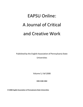 EAPSU Online: a Journal of Critical and Creative Work