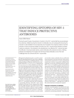 Identifying Epitopes of Hiv-1 That Induce Protective Antibodies