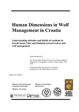 Human Dimensions in Wolf Management in Croatia