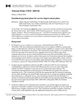 Telecom Order CRTC 2005-84