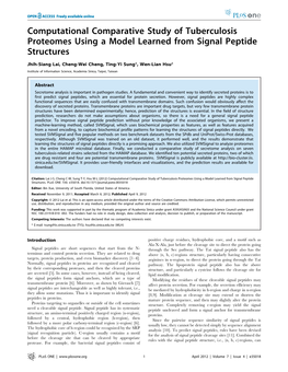 Computational Comparative Study of Tuberculosis Proteomes Using a Model Learned from Signal Peptide Structures