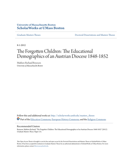 The Educational Demographics of an Austrian Diocese 1848-1852