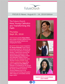 How Young Catholics Are Transforming the Faith Sept 20, 2018