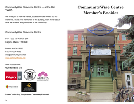 Communitywise Centre Member's Booklet