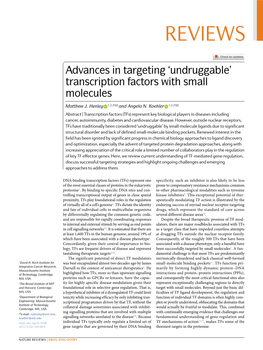 'Undruggable' Transcription Factors with Small Molecules