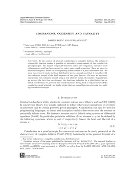 Companions, Codensity and Causality