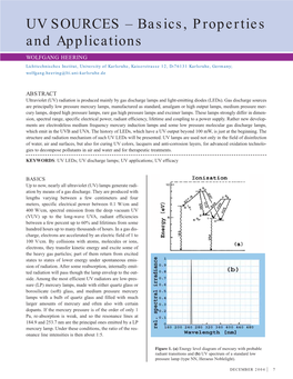 UV SOURCES – Basics, Properties and Applications