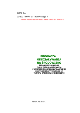 Prognoza Oddziaływania Na Środowisko