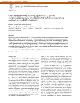 Characterization of the Arachis (Leguminosae) D Genome Using Fluorescence in Situ Hybridization (FISH) Chromosome Markers and Total Genome DNA Hybridization